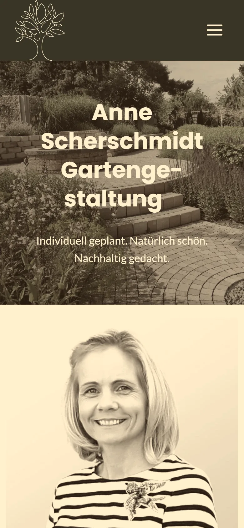 Startseite anne-scherschmidt.de auf dem Smartphone