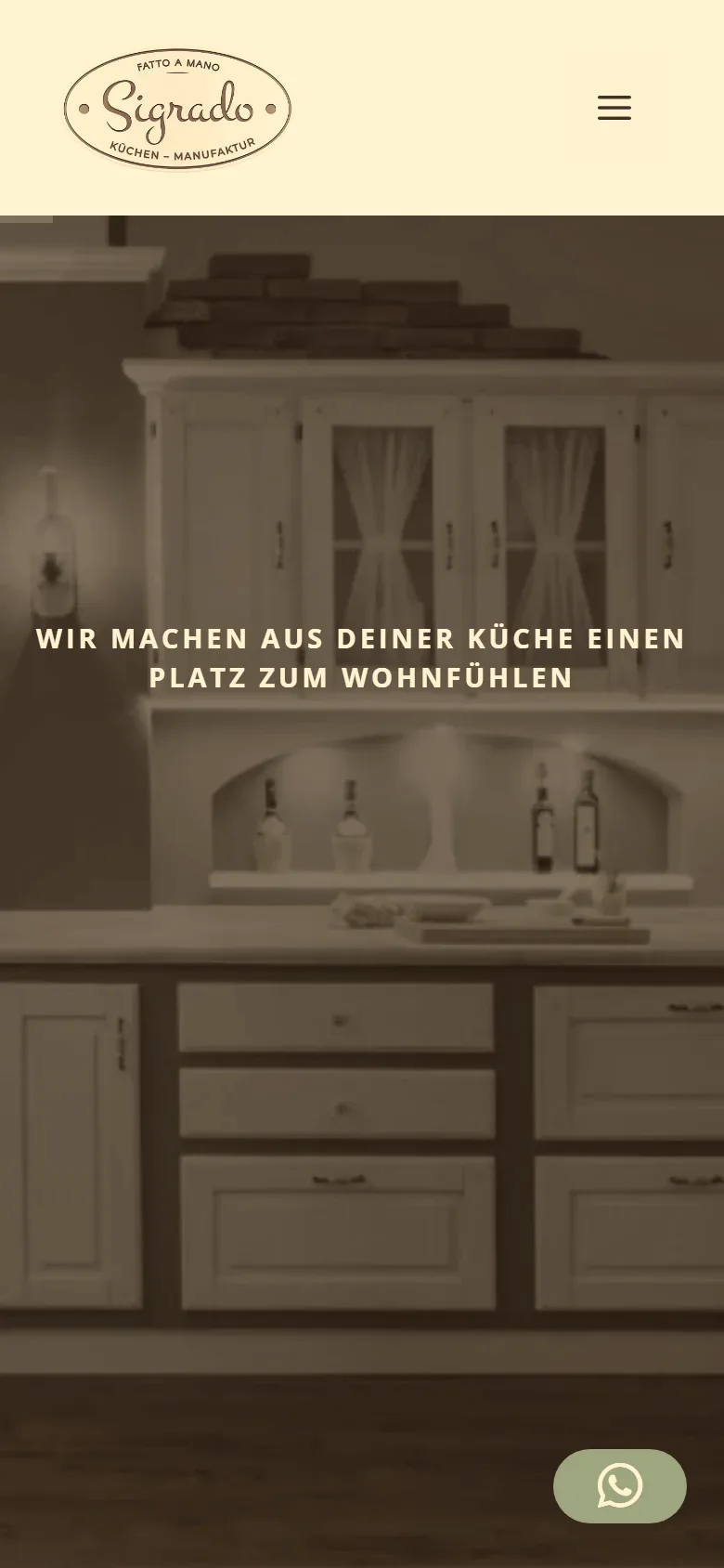 Startseite sigrado.com auf dem Smartphone